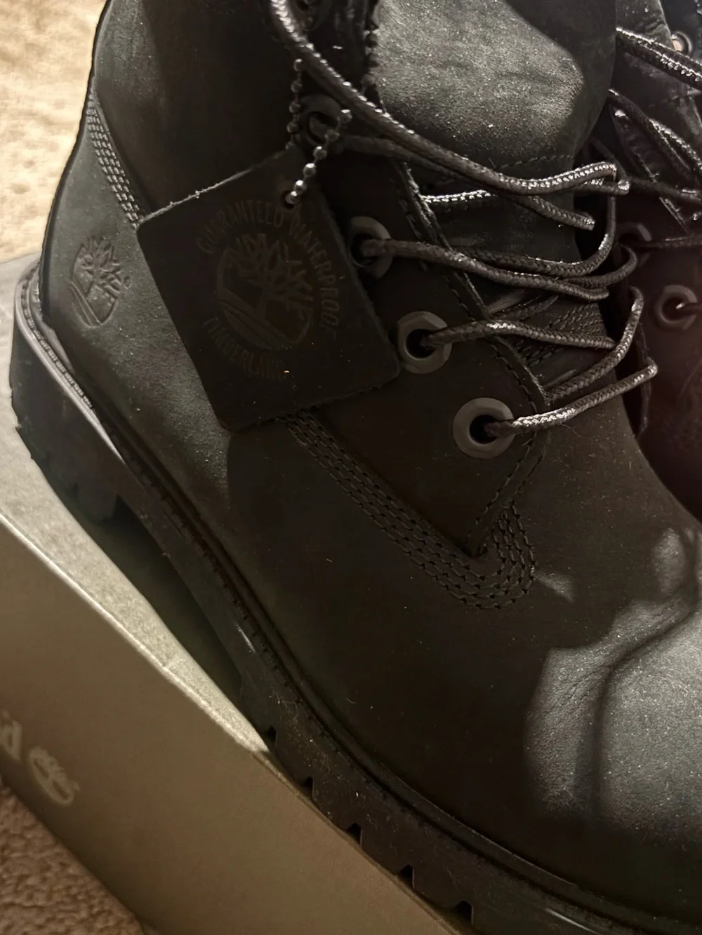 Timberland Kids Black Lace-Up Nubuck Boots